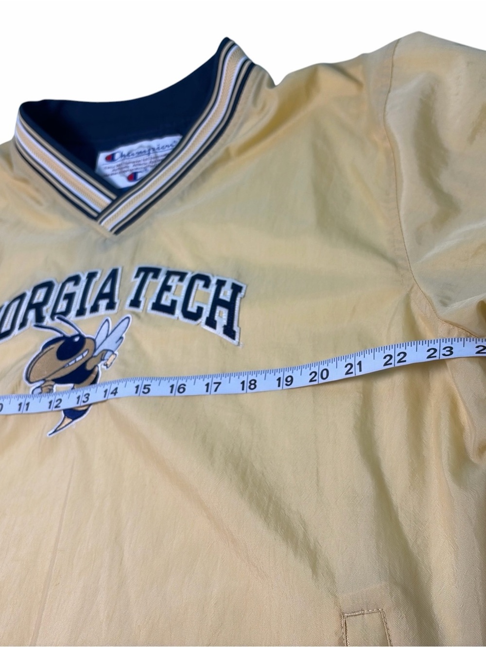 Vtg Champion 90s Georgia Tech Mens Set M Yellowjackets Windbreaker Jacket & Pant - Picture 14 of 16